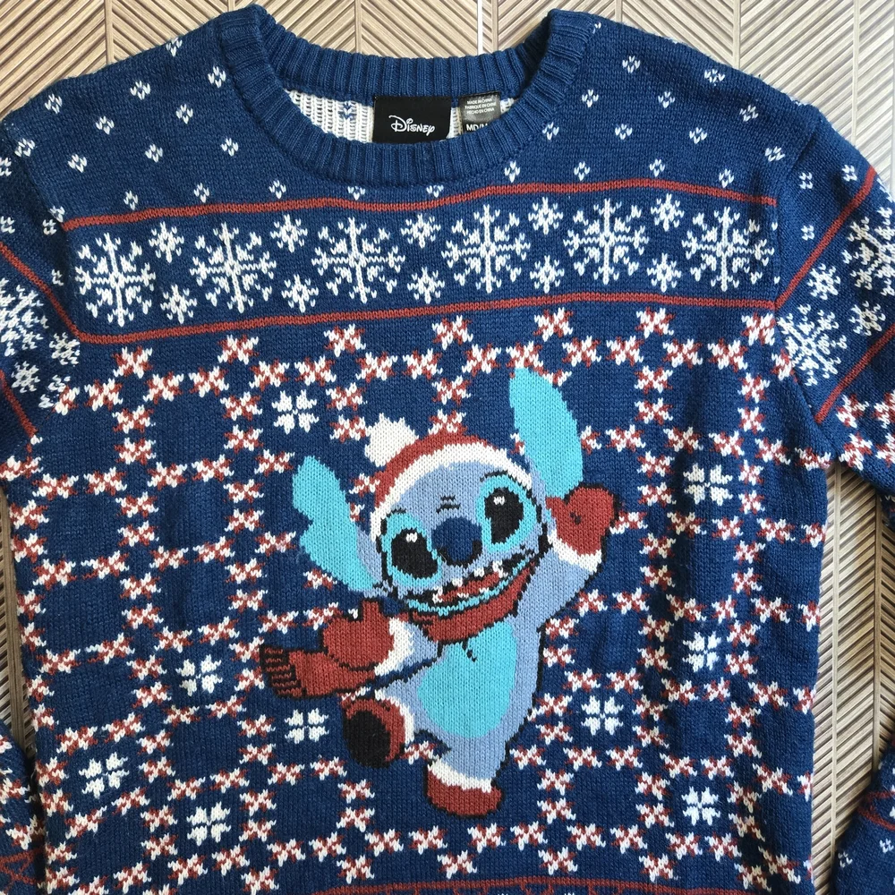 Disney Lilo & Stitch Santa Fair Isle Ugly Christmas Sweater Holiday Party Top